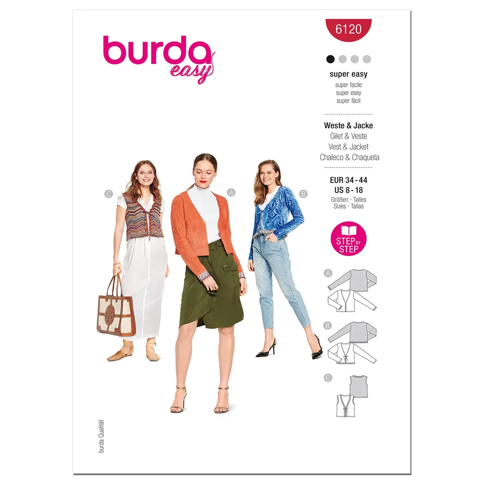 burda-style-schnittmuster-jacke-weste-set-damen-gr-34-44 image 1