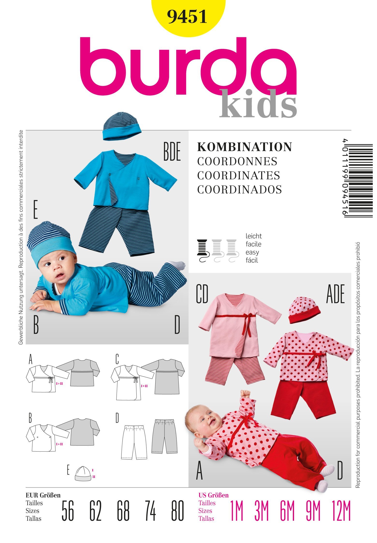 burda-style-baby-schnittmuster-wickelshirt-gummizughose-m-tze-gr-56-80 image 1