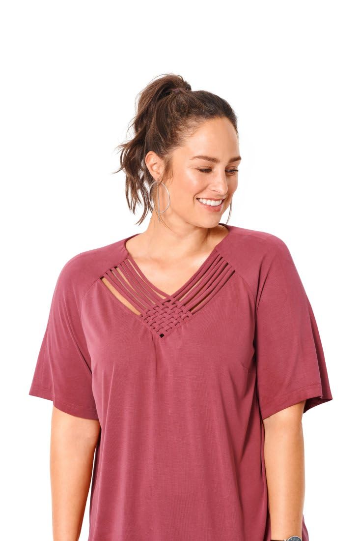 burda-style-schnittmuster-6018-kurzarm-midikleid-und-bluse-mit-zier-ausschnitt-d image 3