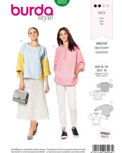 burda-style-b6203-schnittmuster-damen-sweatshirts-mit-rmel-und-ausschnitt-variat image 3