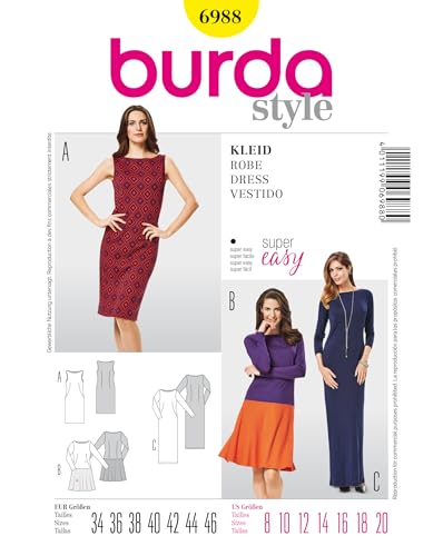 burda-easy-schnittmuster-6988-damen-jerseykleid-gr-34-46 image 2