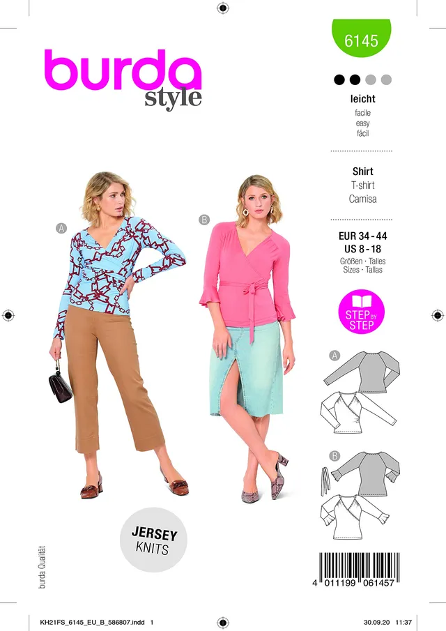 burda-style-6145-schnittmuster-shirt-damen-gr-34-44-level-2-leicht image 1
