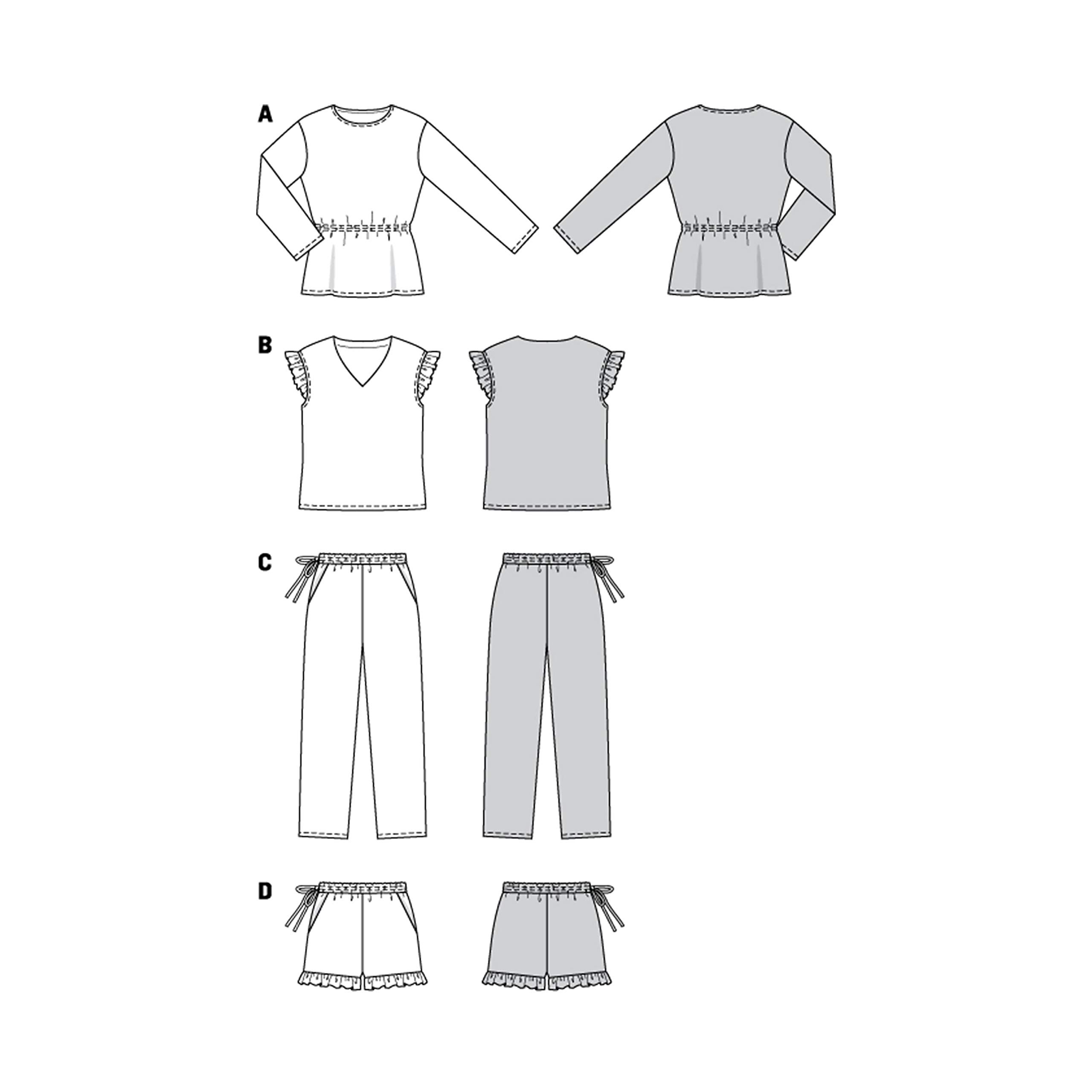 burda-style-schnittmuster-6261-damen-pyjama-set-mit-shirt-und-hose-gr-34-44 image 3