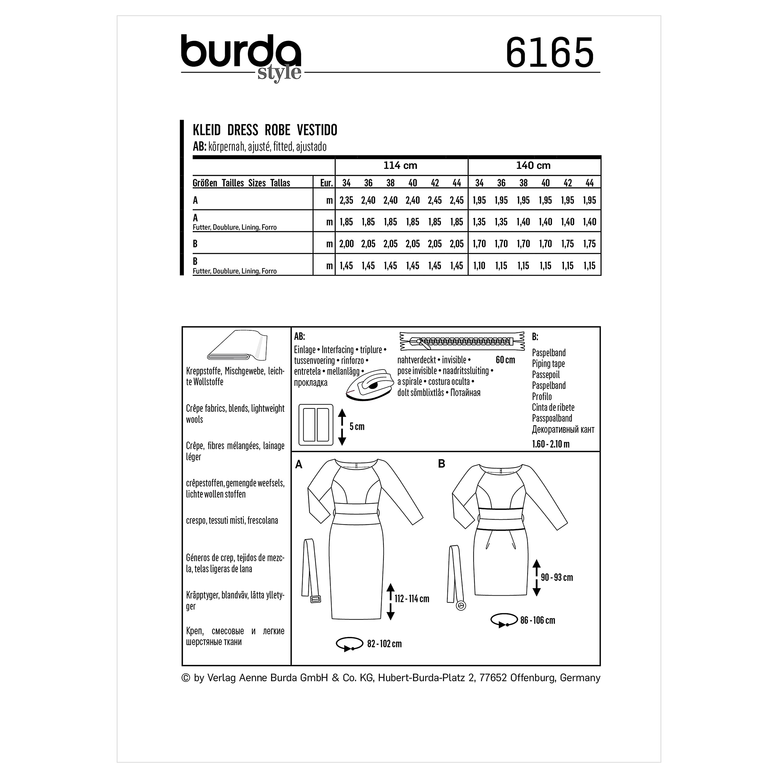 burda-style-schnittmuster-set-kleid-damen-gr-34-44-mit-raglan-rmel image 2