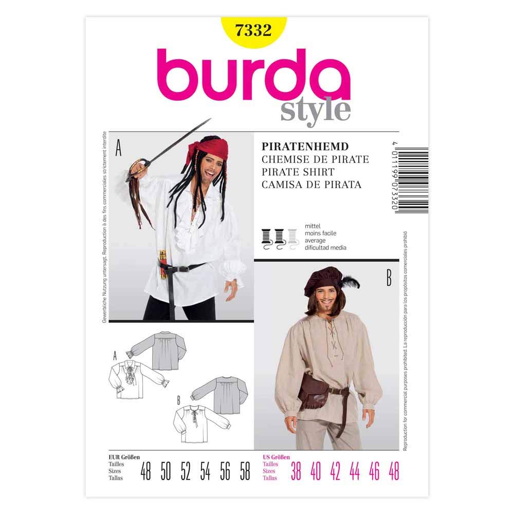 burda-style-papierschnittmuster-herren-piratenhemd-7332-gr-48-58 image 1