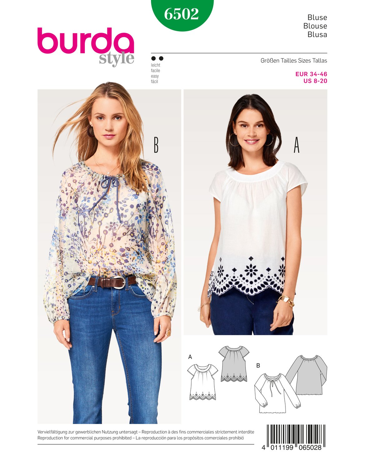 burda-style-b6502-schnittmuster-damenblusen-gr-34-46 image 1