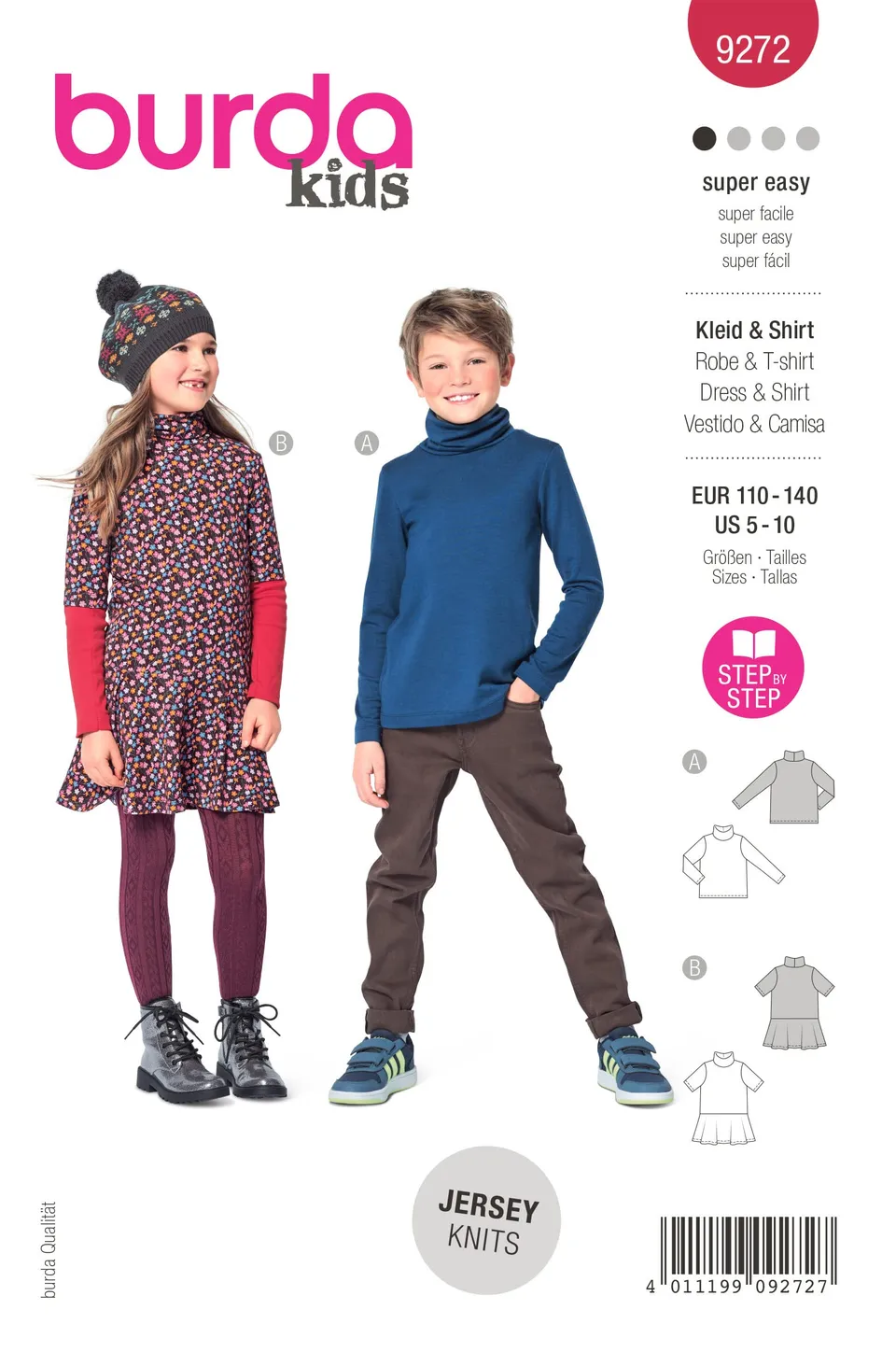 burda-style-9272-schnittmuster-kleid-und-shirt-kids-gr-110-140 image 1