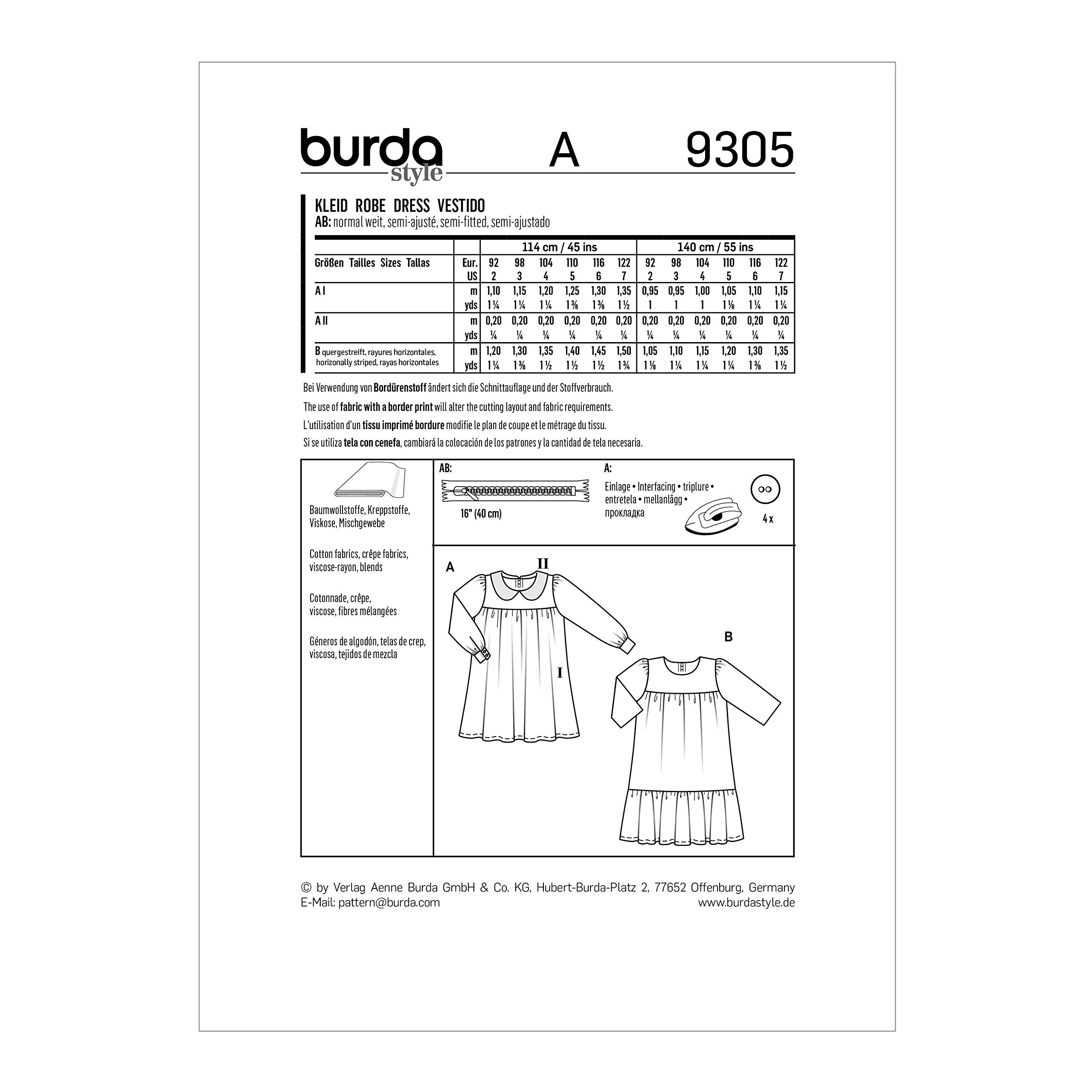 burda-style-kids-schnittmuster-9305-sommerkleid-m-dchen-gr-92-122 image 4