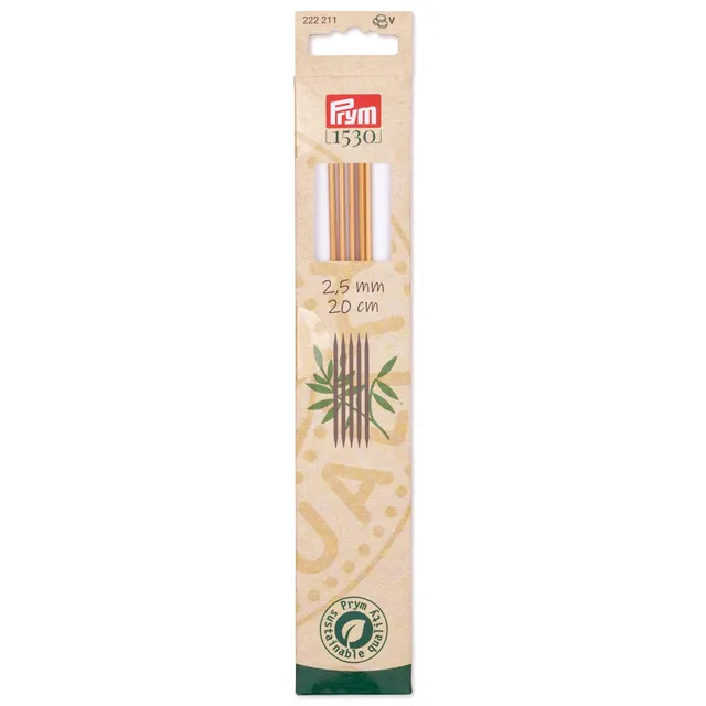 prym-222211-1-strumpfstricknadeln-aus-bambus-20-cm-2-5-mm image 1
