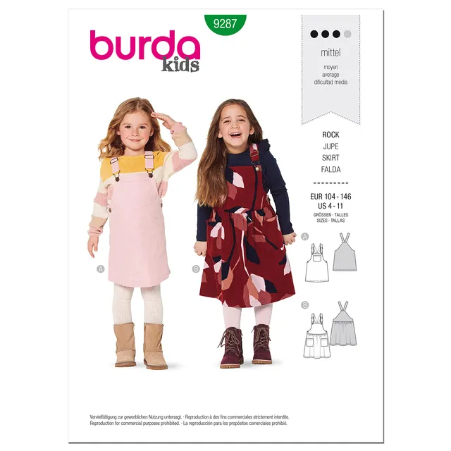 burda-style-9287-schnittmuster-rock-kids-gr-104-146-level-2 image 1