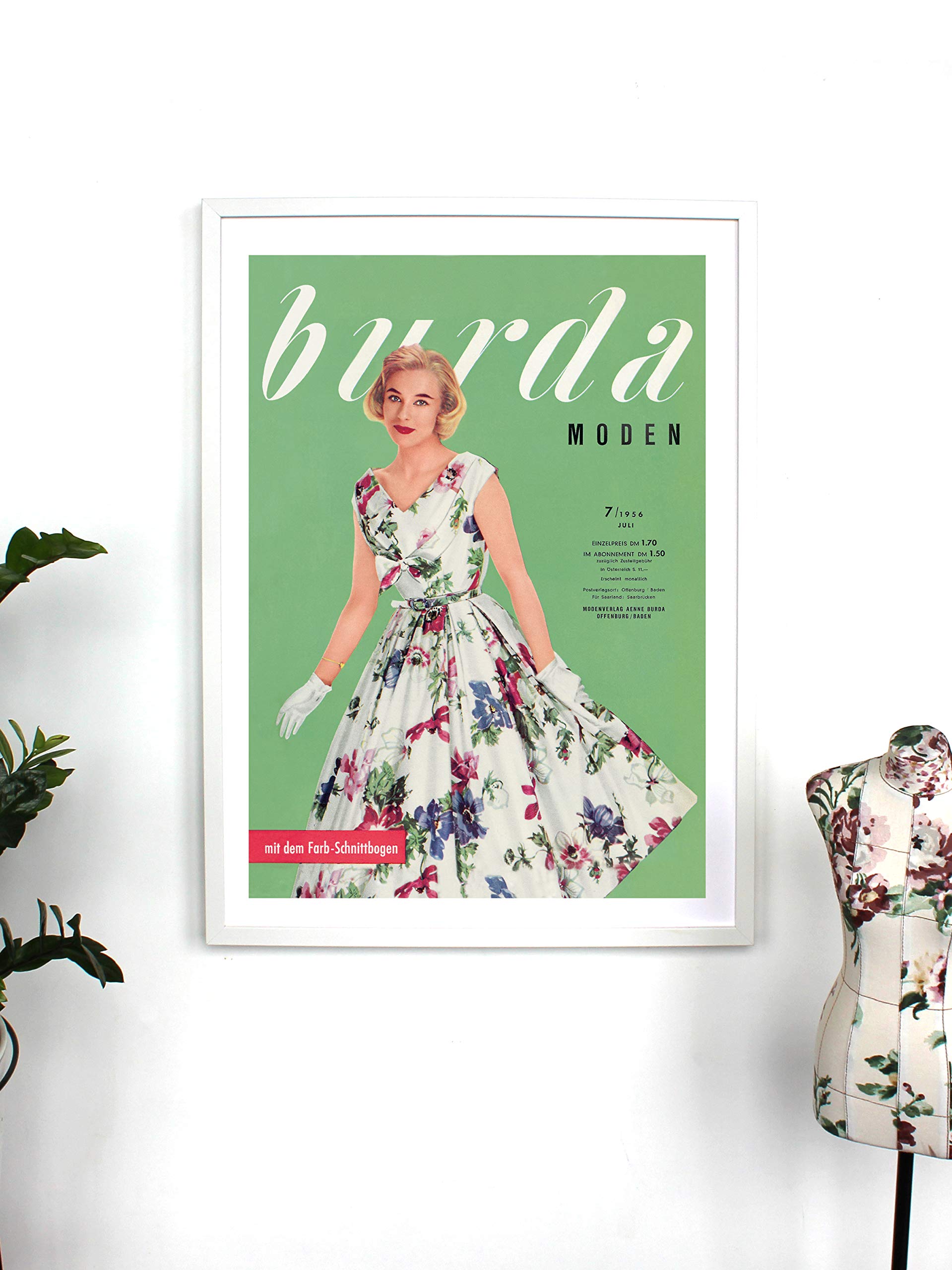 burda-style-retro-poster-green-din-a2-cover-juli-1957 image 2