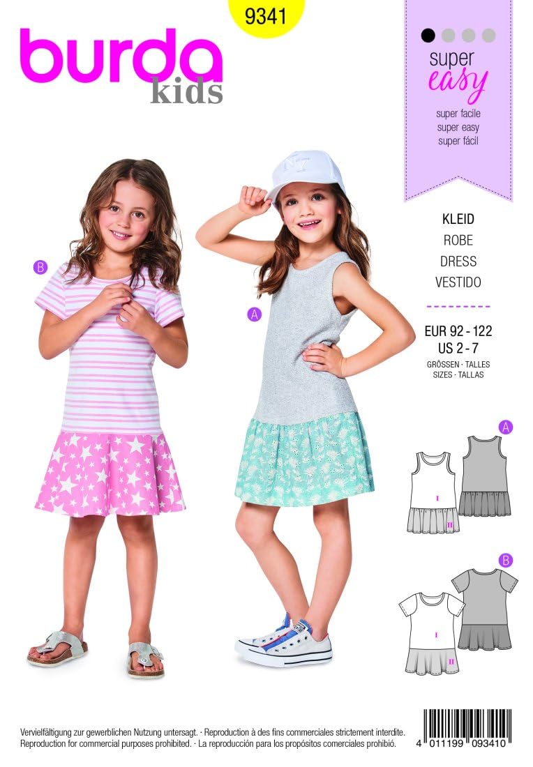 burda-kids-9341-schnittmuster-m-dchen-kleid-mit-volantrock-gr-92-122 image 1