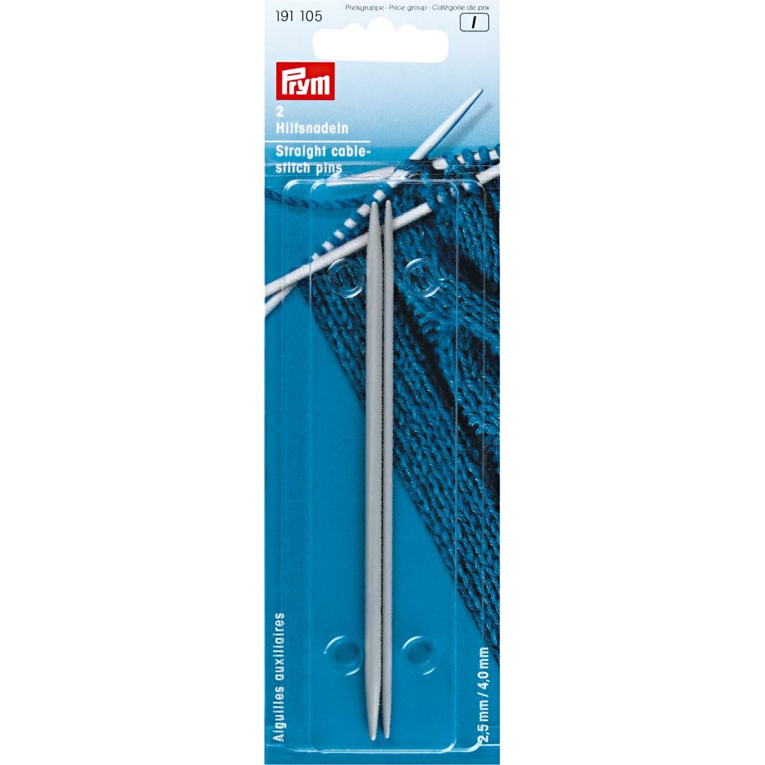 prym-hilfsnadeln-grau-2-strickhilfsnadeln-2-5-mm-4-mm-aluminium image 1
