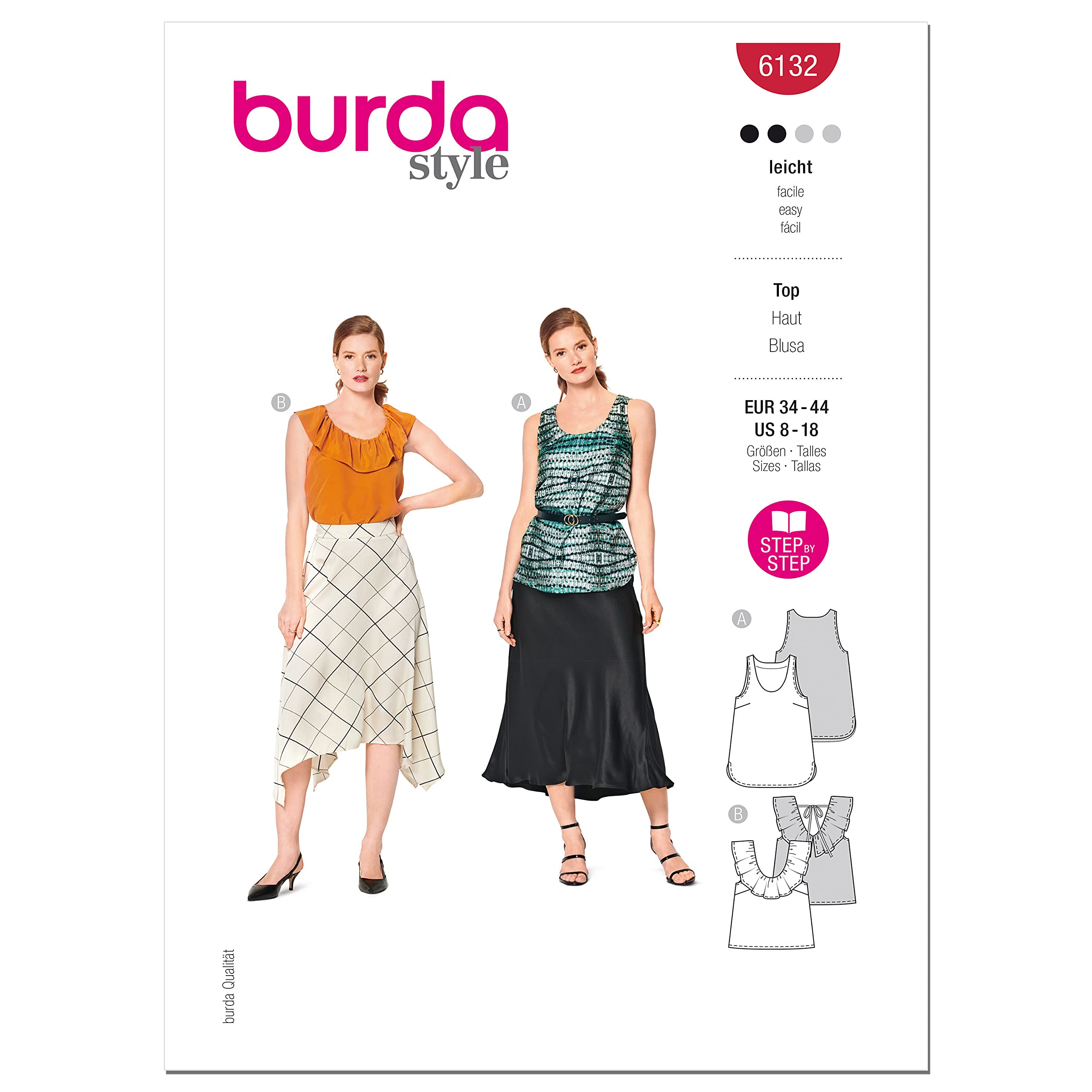 burda-style-schnittmuster-set-tank-tops-2-varianten-damen-gr-34-44 image 1