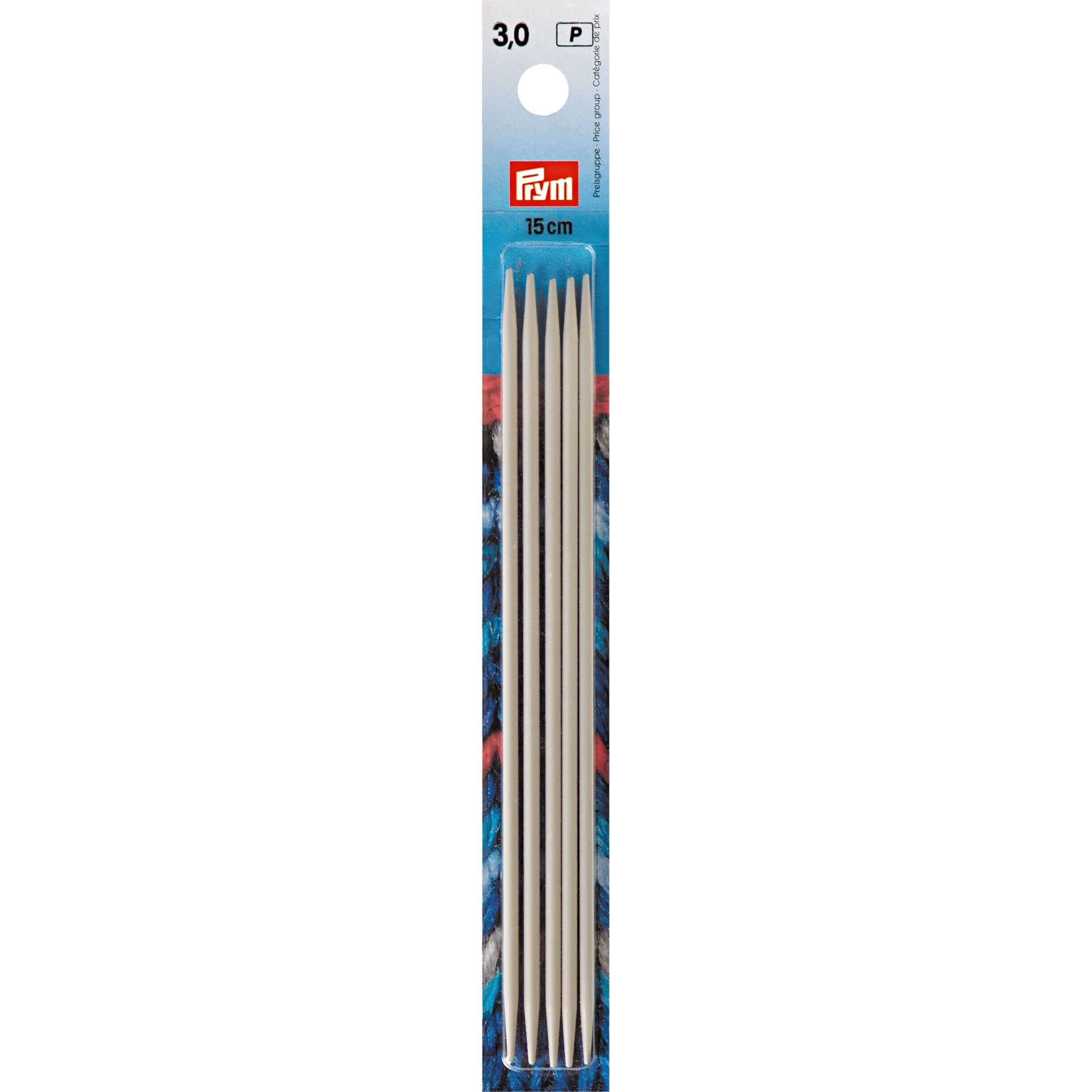 prym-strumpfstricknadeln-alu-15-cm-3-00-mm-grau image 1