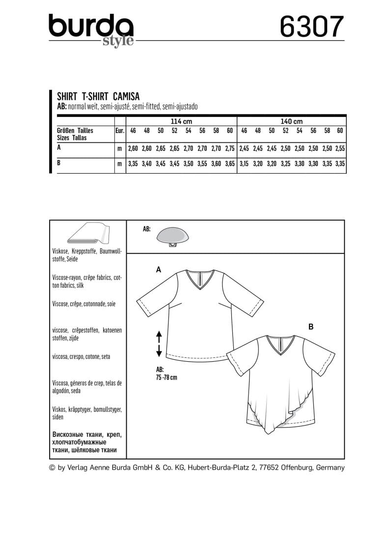 burda-style-schnittmuster-damen-blusen-shirts-6307-gr-46-60 image 6