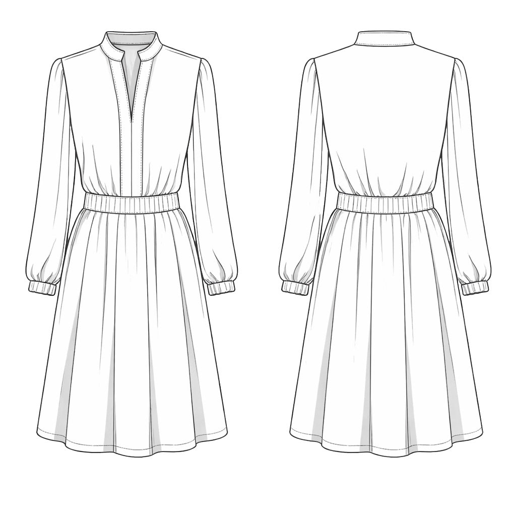 schnittmuster-berlin-jerseykleid-elba-v-ausschnitt-damen image 2