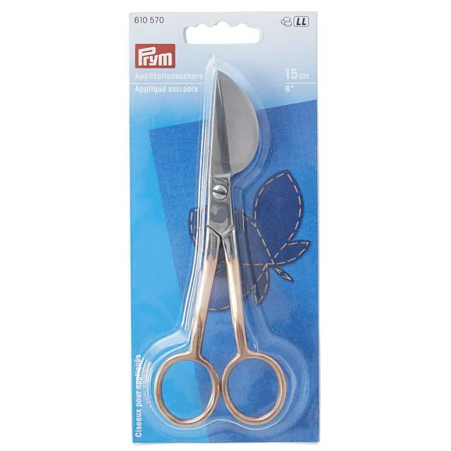 prym-610570-applikationsschere-15-cm-ros-gold-pr-zisions-stickschere-mit-bogenfo image 1
