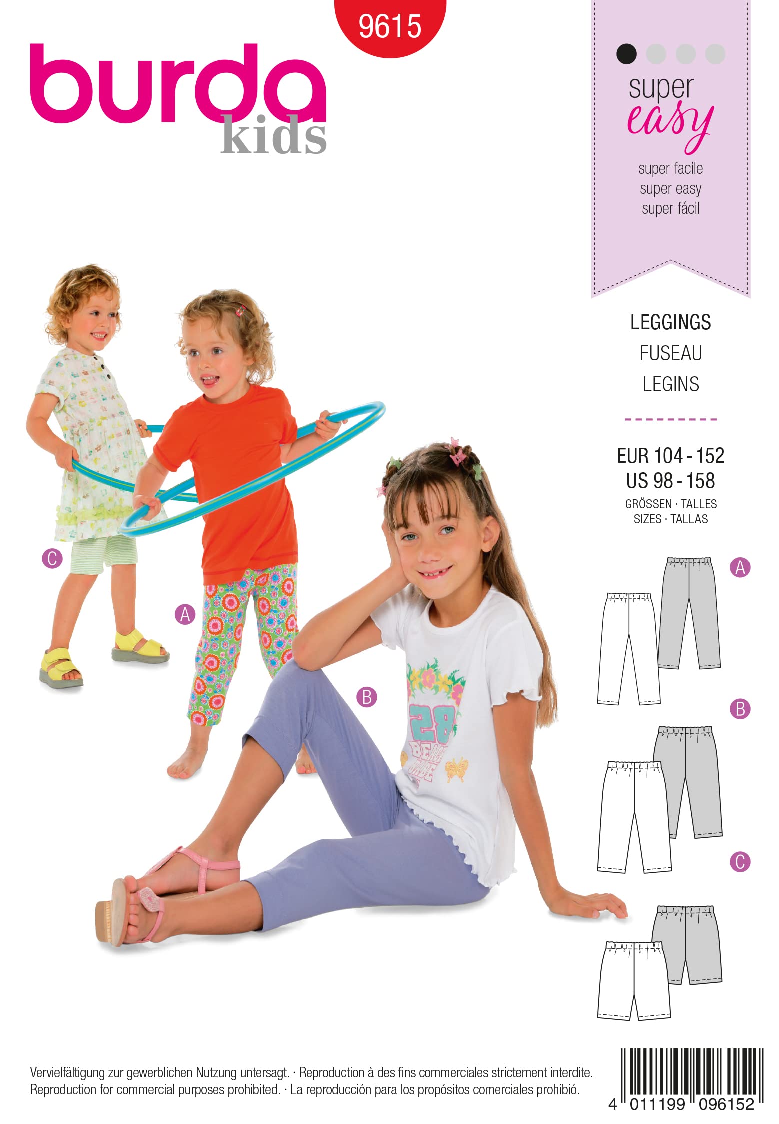 burda-kids-schnittmuster-9615-m-dchen-leggings-3-l-ngen-gr-104-152 image 1