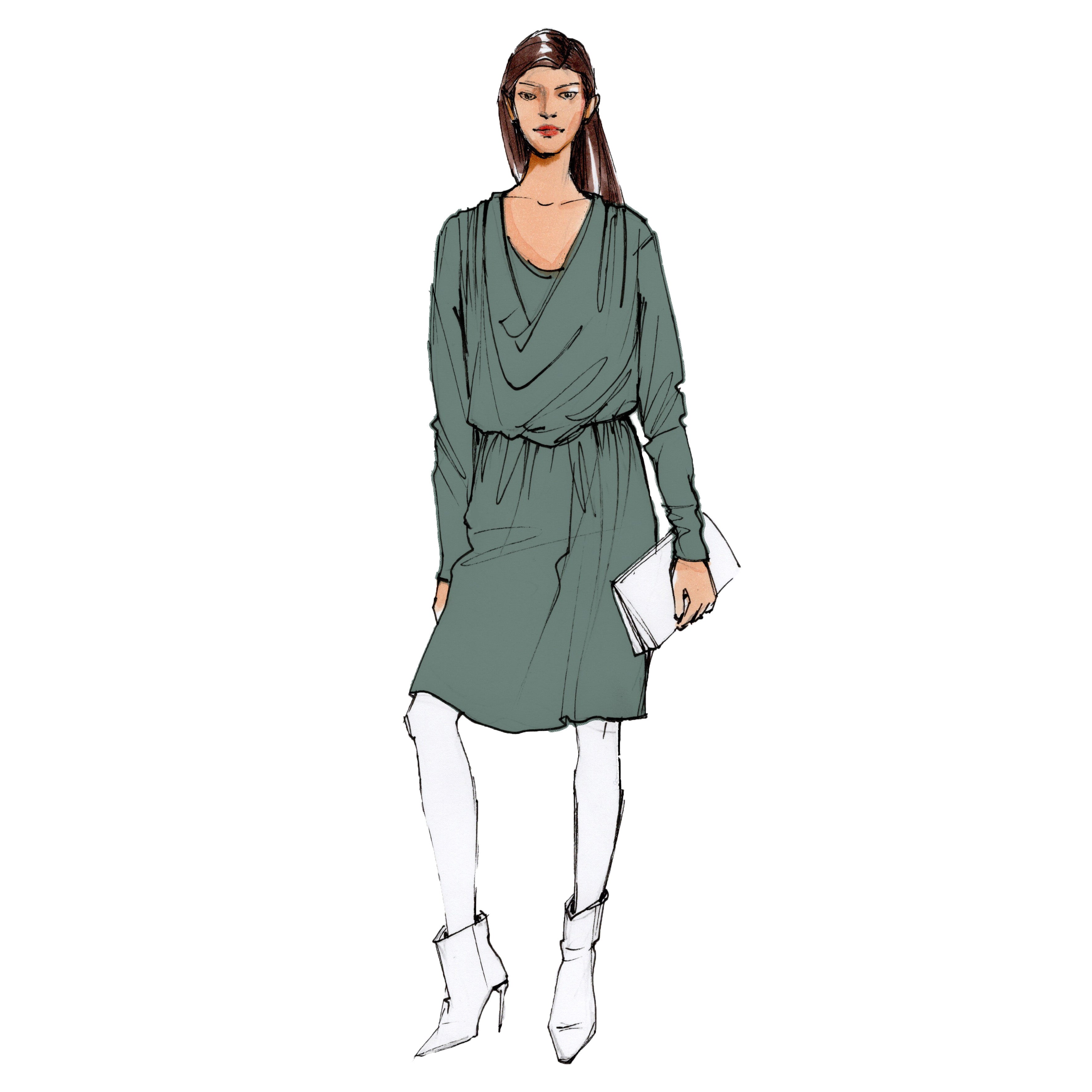 schnittmuster-berlin-premium-jerseykleid-jana-asymmetrisches-anlasskleid-mit-fal image 1