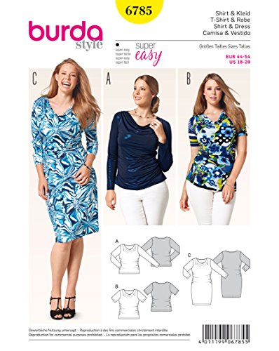 burda-style-b6785-schnittmuster-shirt-kleid-wasserfall-ausschnitt-damen-gr-44-54 image 4