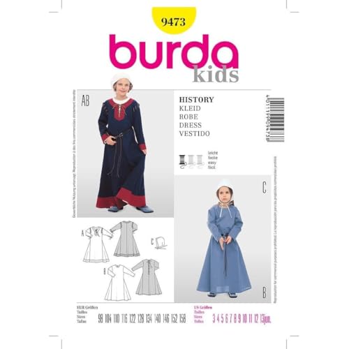 burda-style-schnittmuster-9473-historisches-kinderkost-m-kleid-mit-haube-gr-98-1 image 7
