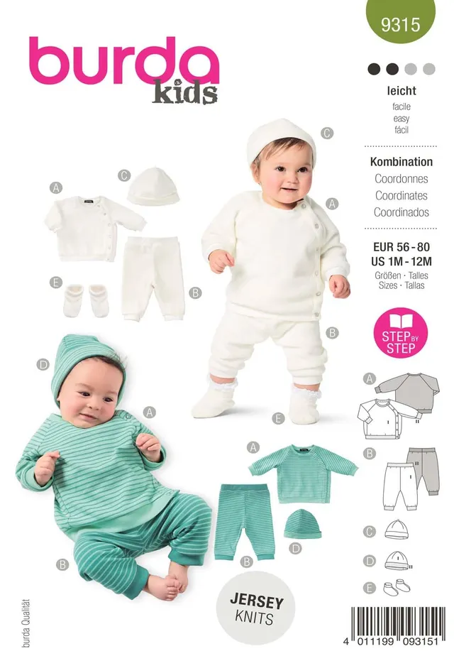 burda-kids-9315-schnittmuster-baby-kinder-set-shirt-hose-gr-56-80 image 1