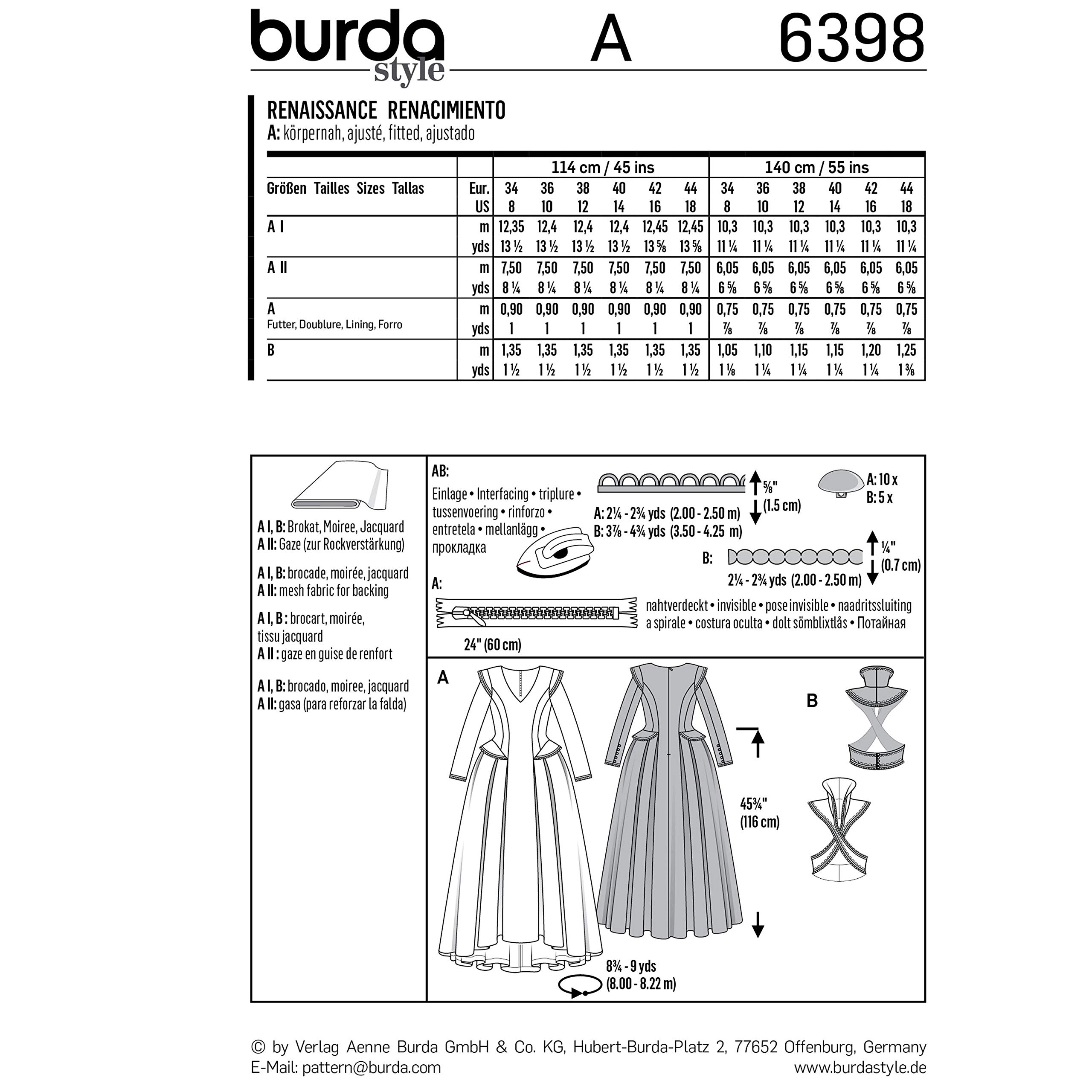 burda-style-6398-renaissance-outfit-damen-gr-34-44 image 2