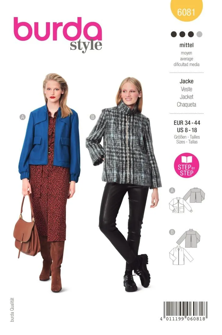 burda-style-6081-schnittmuster-jackenvariationen-damen-gr-34-44 image 1
