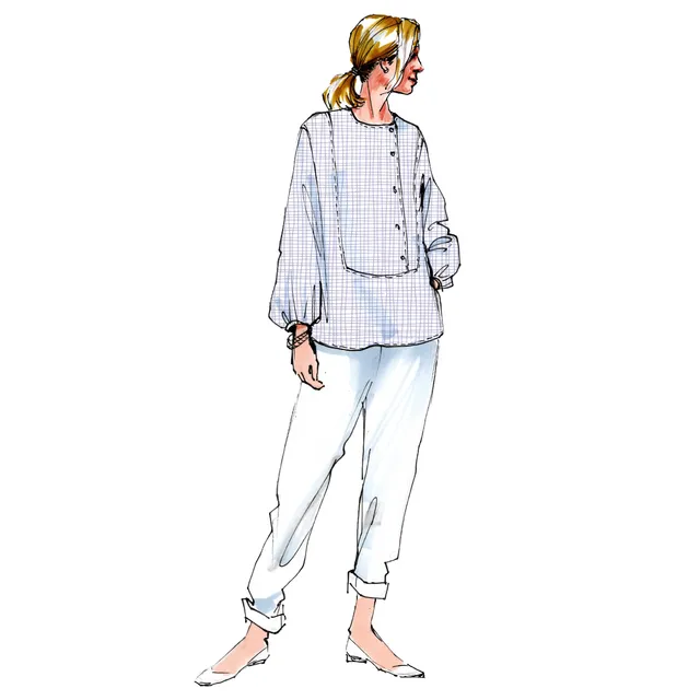 schnittmuster-berlin-bluse-aarhus-damen-oversize-bluse-kragenlos image 1