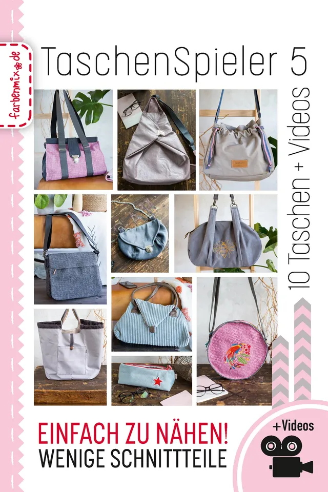 farbenmix-taschenspieler-5-cd-10-taschen-schnittmuster-mit-videoanleitung image 1