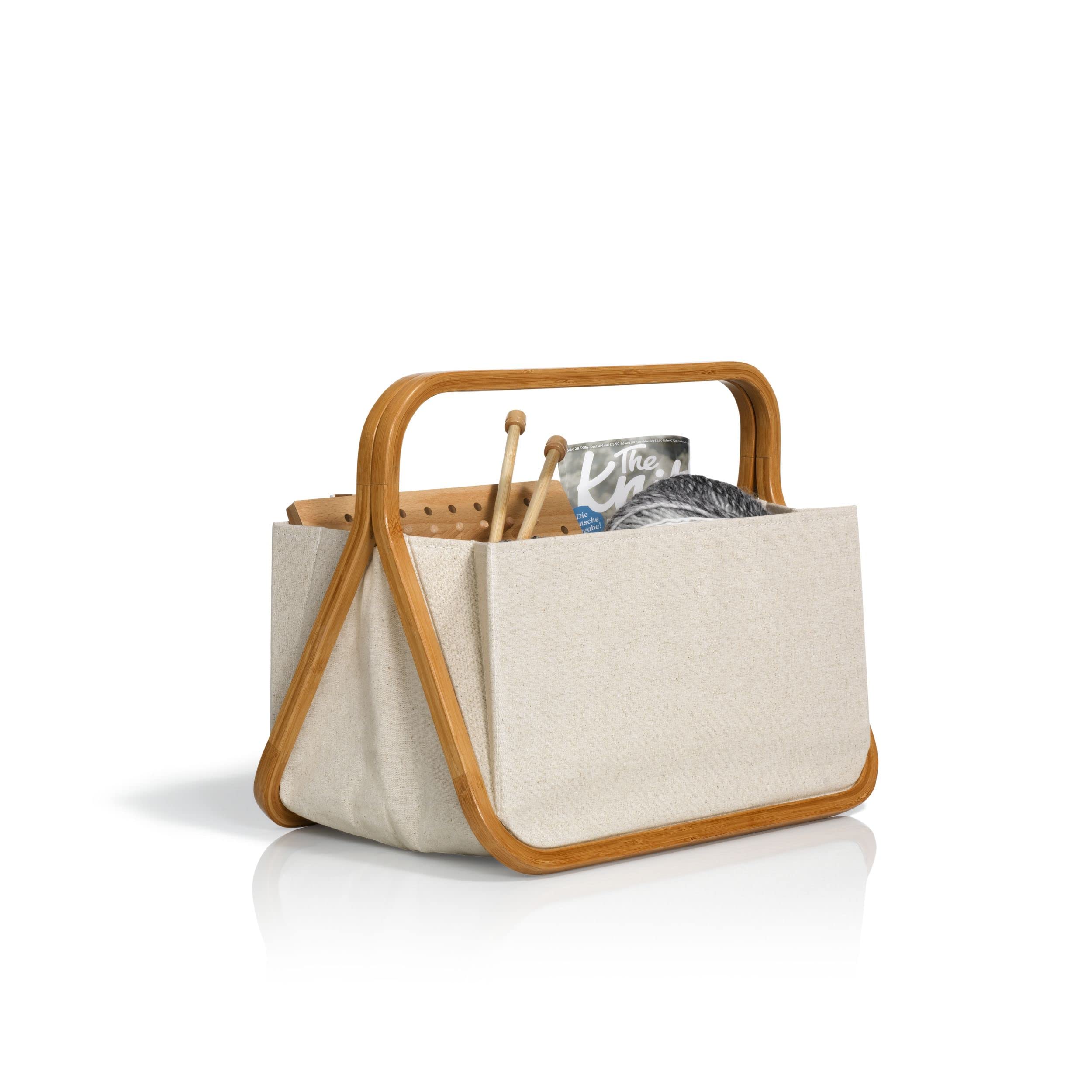prym-falt-und-aufbewahrungskorb-segeltuch-bambus-45x27x37-cm-naturbeige image 1