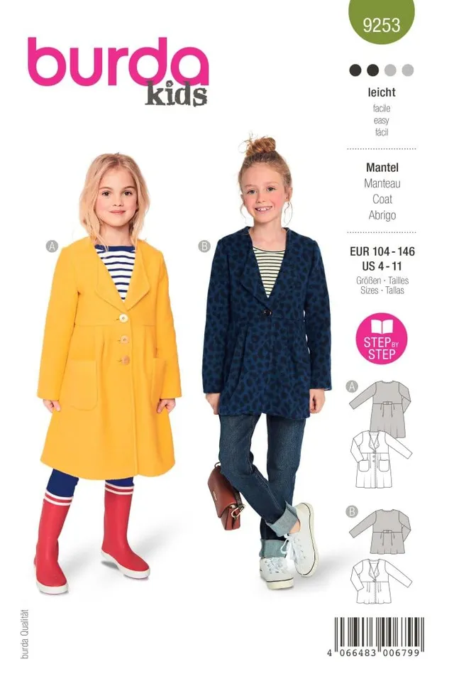 burda-style-schnittmuster-9253-kids-mantel-gr-104-146 image 1