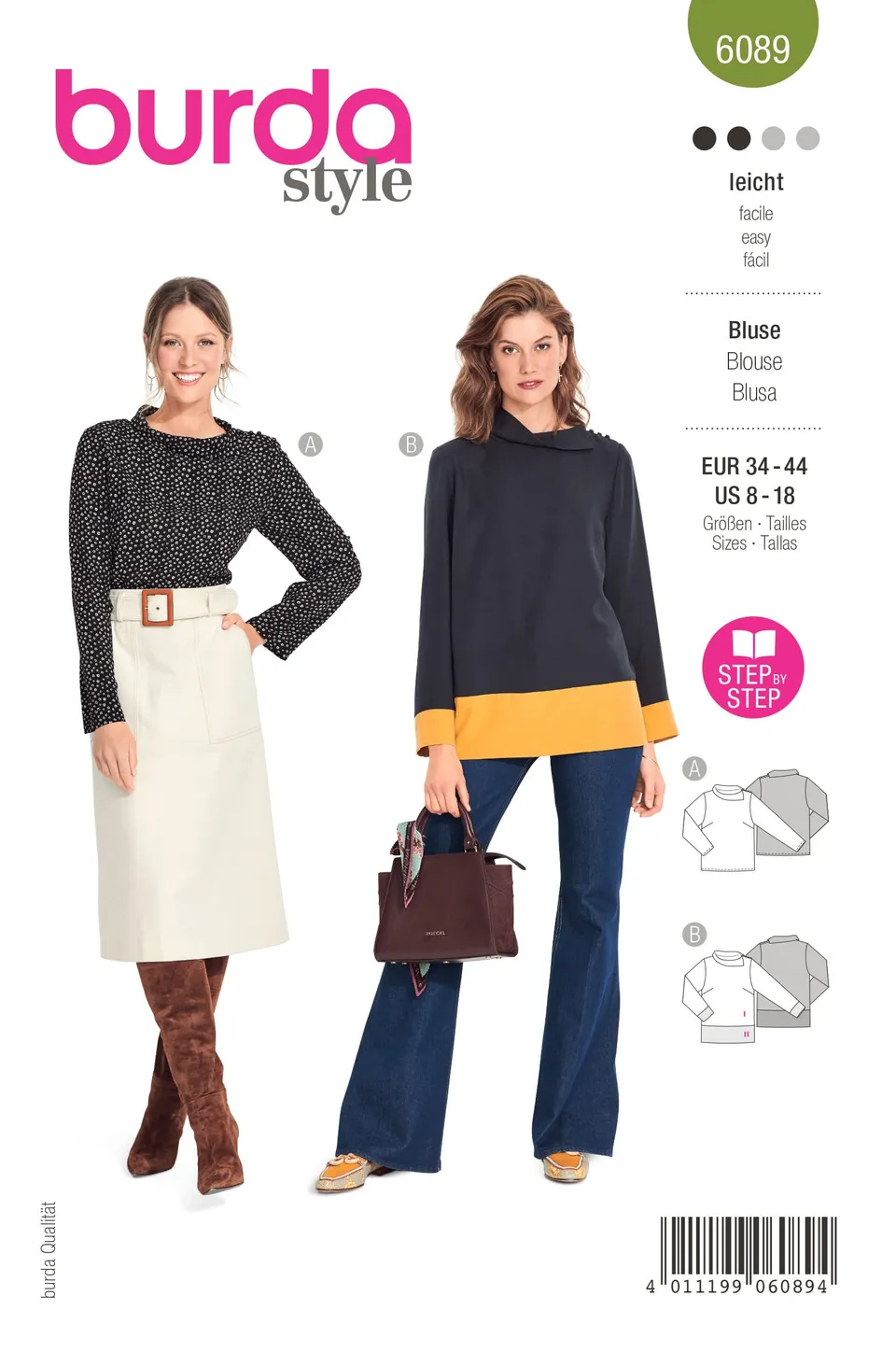 burda-style-6089-schnittmuster-bluse-damen-gr-34-44-papierschnittmuster-level-2- image 1