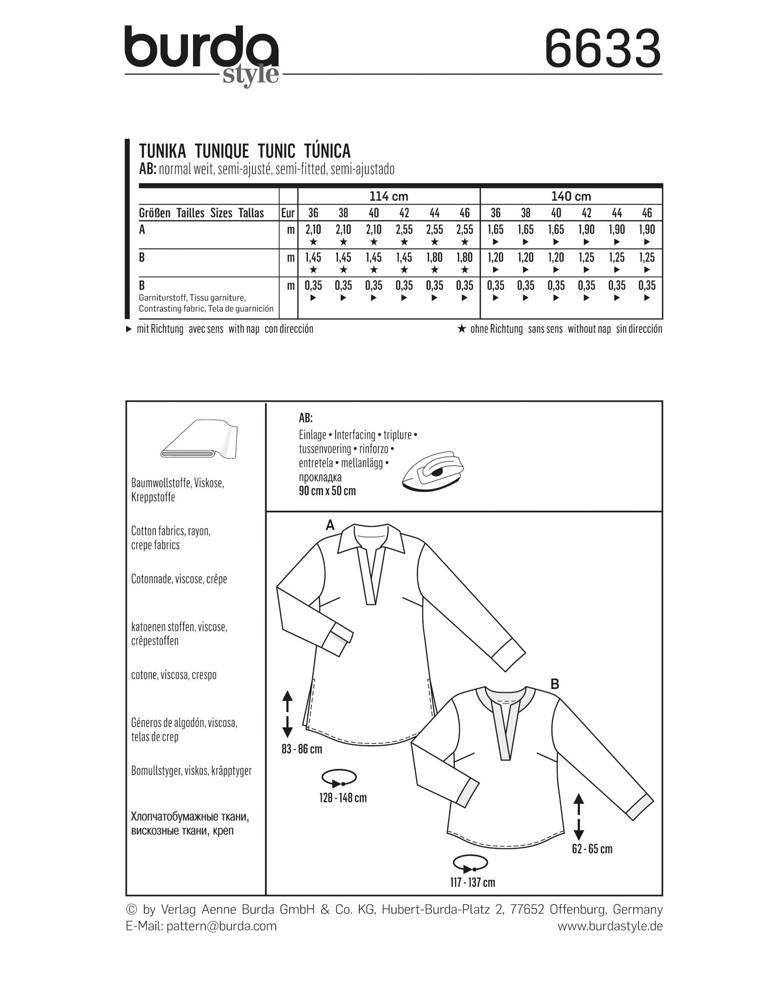 burda-style-schnittmuster-damen-tunika-6633-gr-36-46-papierschnittmuster image 2