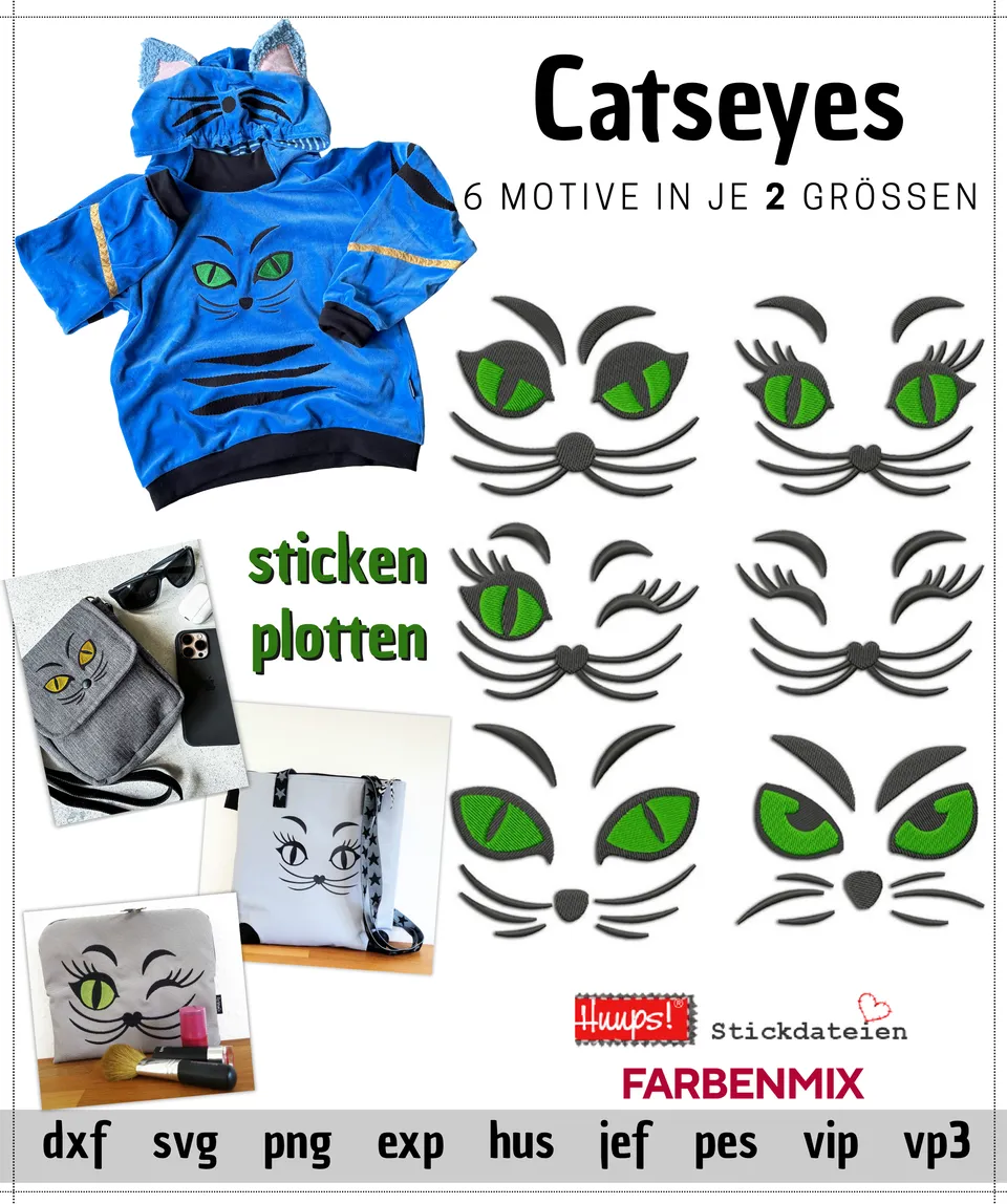 farbenmix-catseyes-stickdateien-plottdateien-6-motive-in-2-gr-en-download image 1