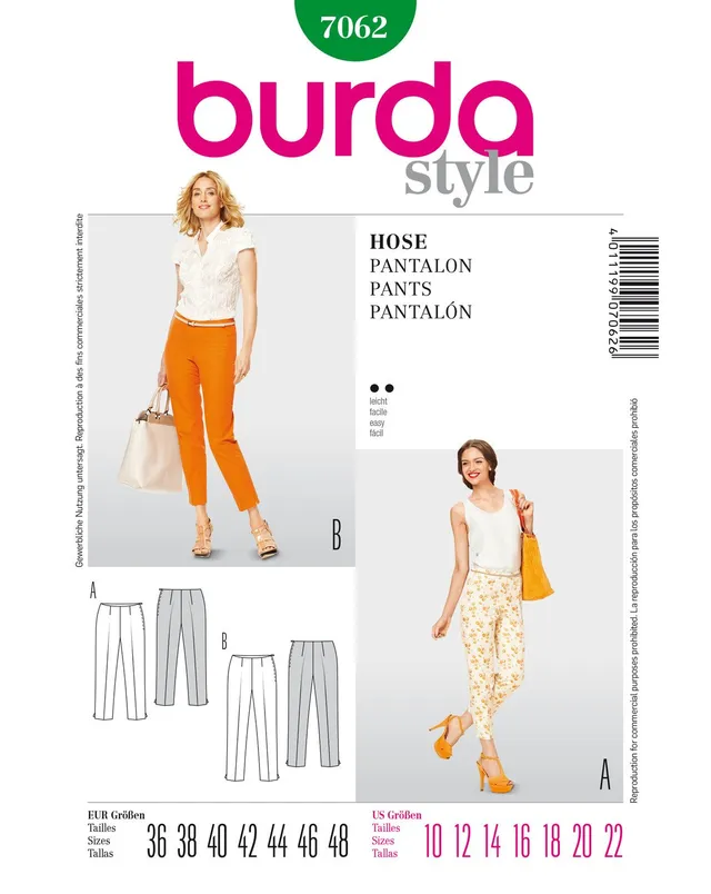 burda-style-schnittmuster-damen-7-8-hose-schmal-gr-36-48 image 1