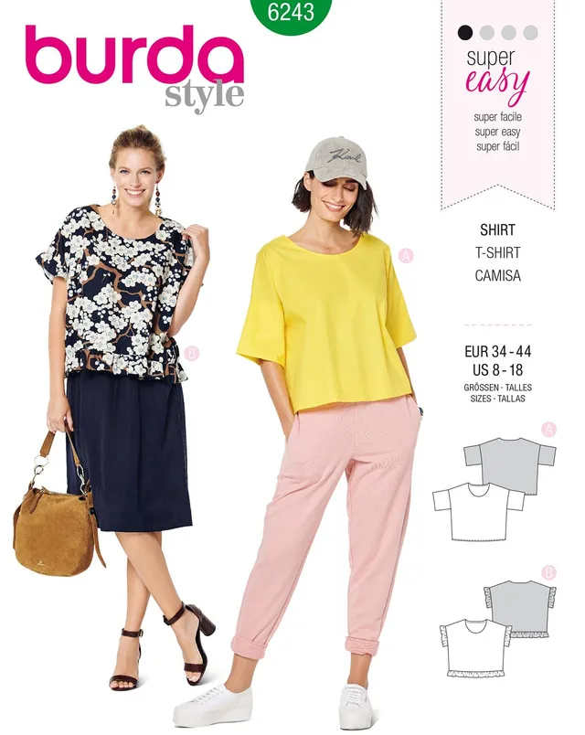 burda-style-schnittmuster-6243-damen-shirt-bluse-schnitt-des-monats image 1