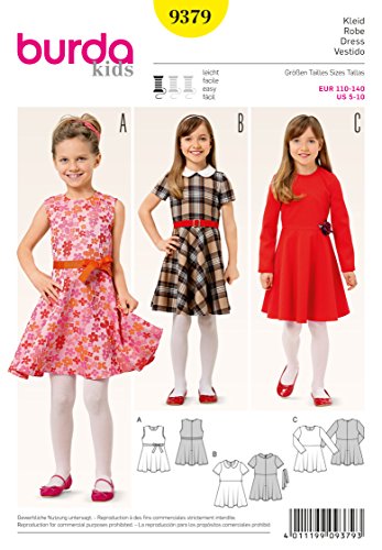 burda-style-9379-schnittmuster-m-dchenkleid-glockenrock-gr-110-140-level-2-leich image 2