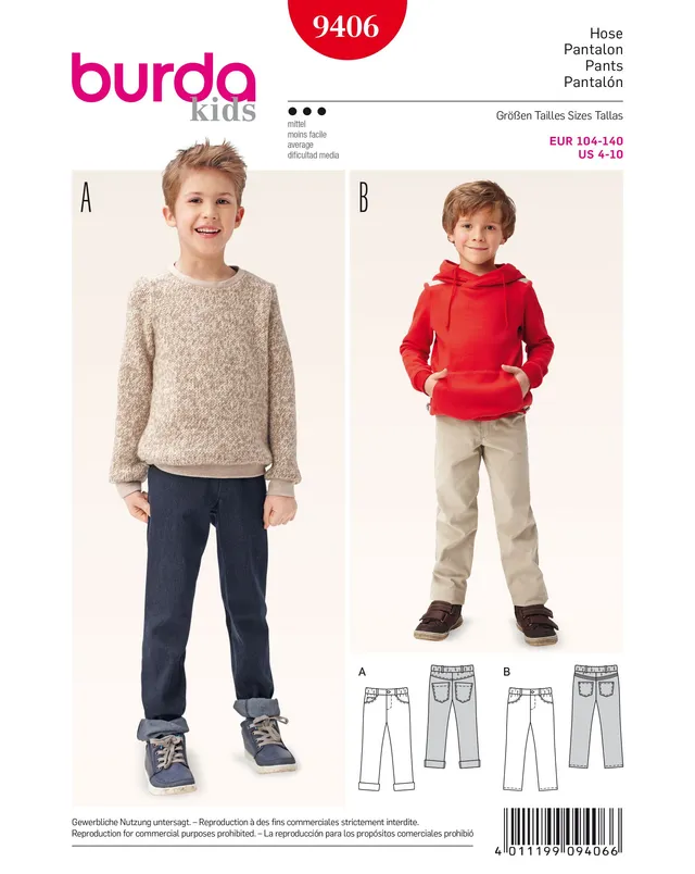 burda-style-jeans-9406-kids-schnittmuster-gr-104-140 image 1