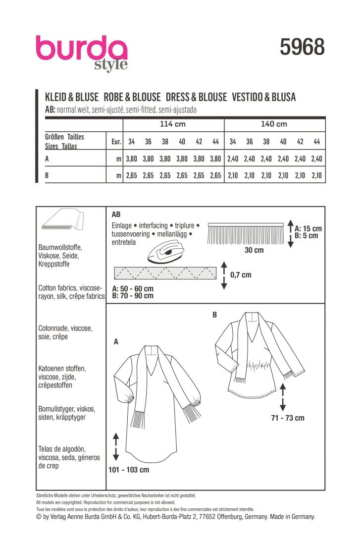 burda-style-5968-schnittmuster-kleid-und-bluse-damen-gr-34-44-level-2 image 6