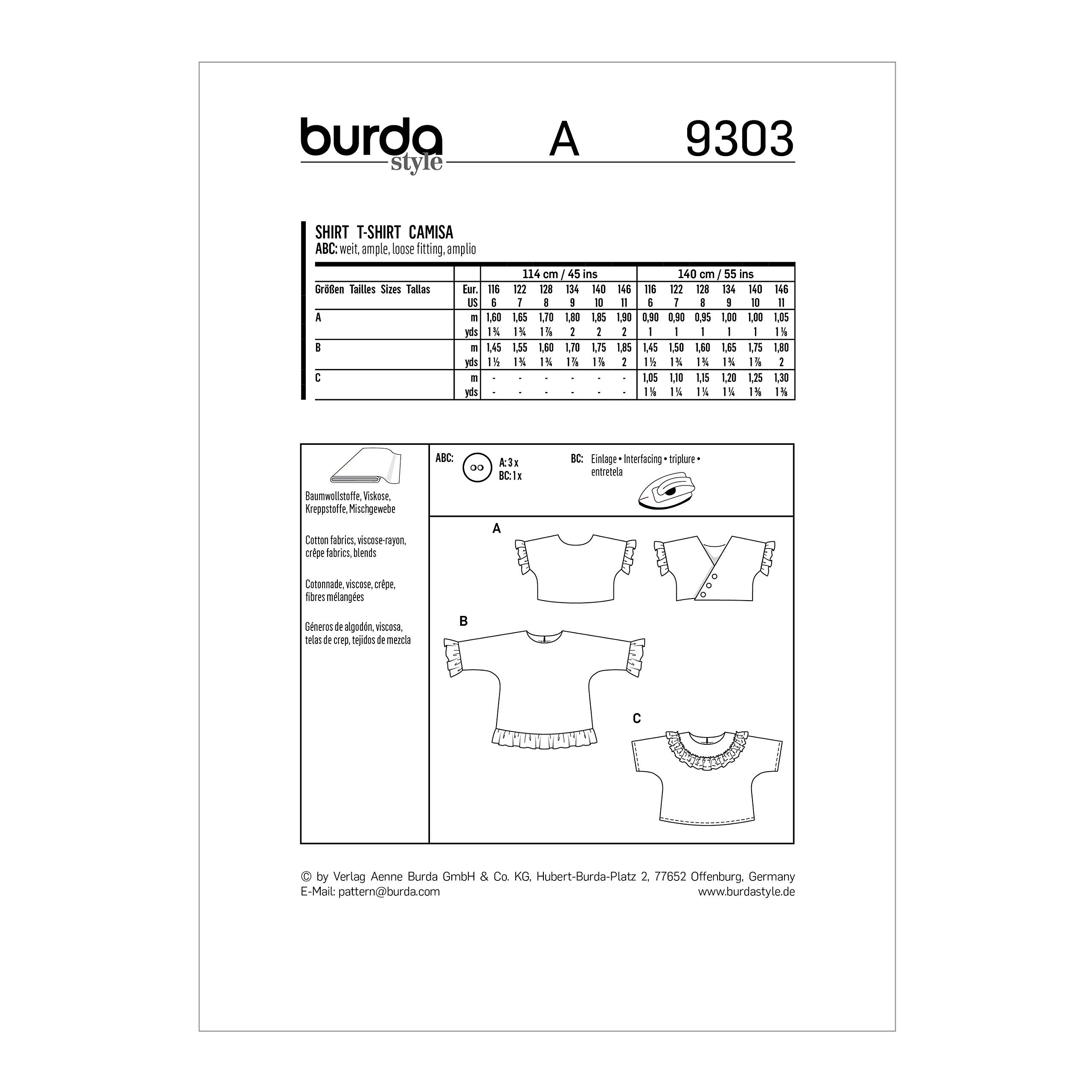 burda-style-b9303-schnittmuster-kinder-sommer-top-t-shirt-gr-116-146 image 4