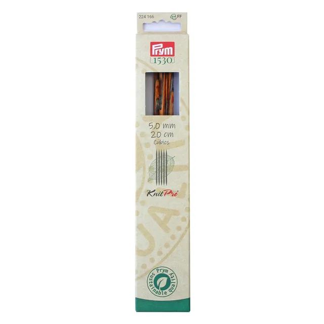 prym-224166-strumpfstricknadeln-cubics-natural-20-cm-5-00-mm-holz image 1