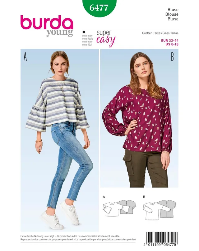 burda-style-schnittmuster-6477-bluse-papierschnitt image 1