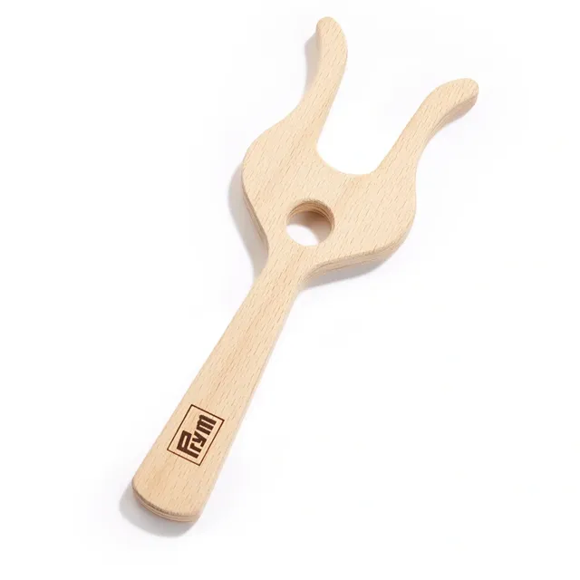 prym-225145-strickgabel-lucet-holz-18-x-6-cm-natur-kordelstricker image 1