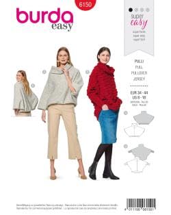 burda-style-6150-schnittmuster-damen-pulli-gr-34-44-level-1-super-easy image 1