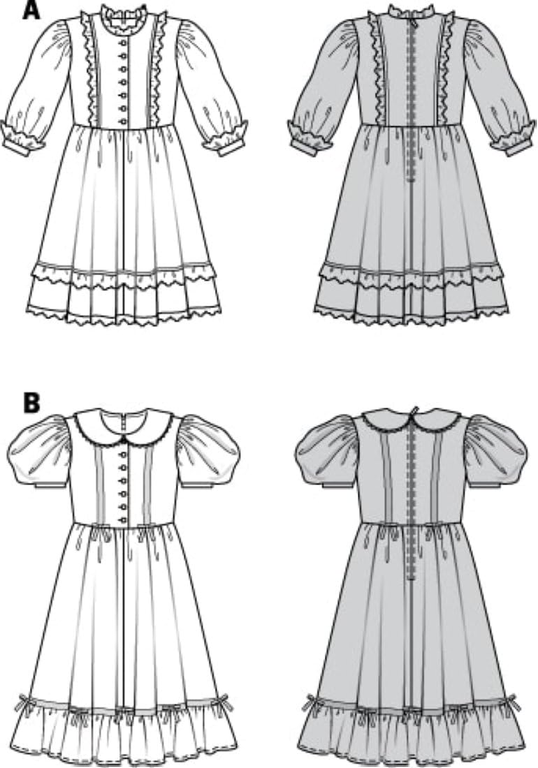 burda-9529-schnittmuster-biedermeierkleid-kinder-gr-122-164 image 5