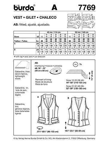 burda-style-schnittmuster-damen-weste-7769-gr-38-58 image 3