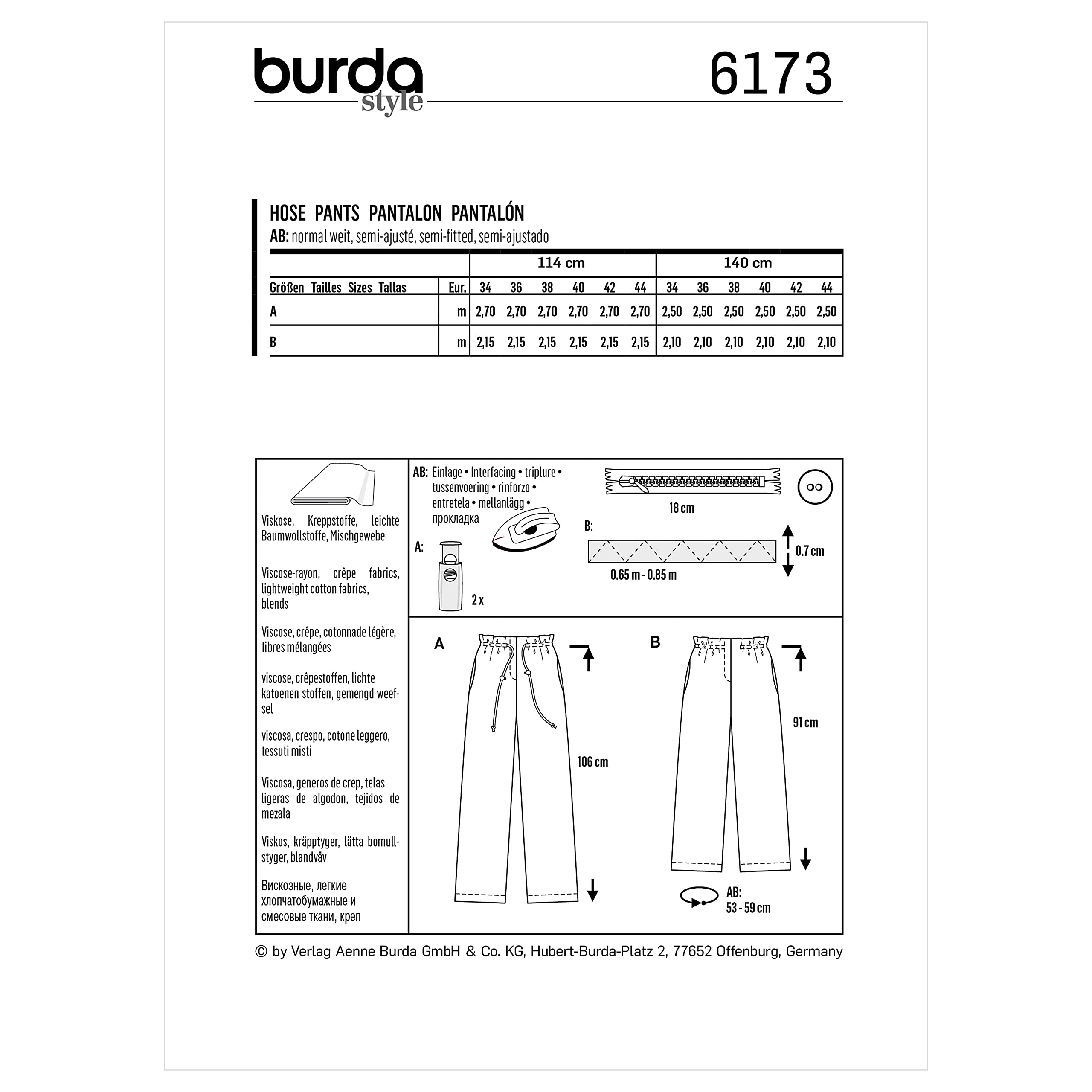 burda-style-schnittmuster-damenhose-kordelzug-gr-36-46-gerade image 2