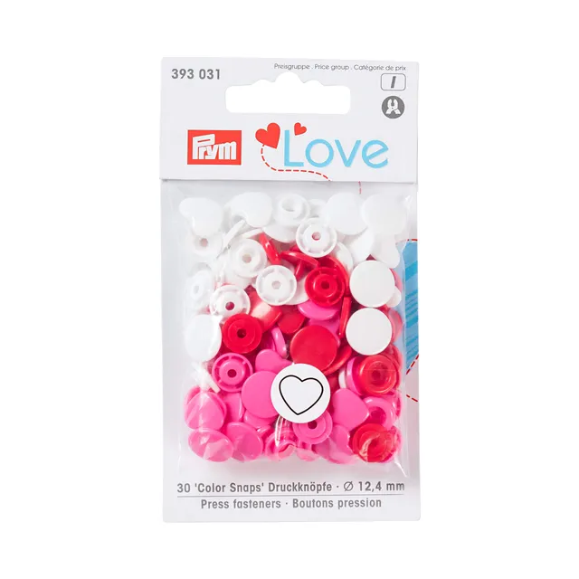 prym-393031-love-color-snaps-herz-12-4-mm-rot-wei-pink-druckknopf image 1